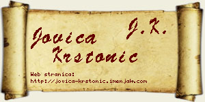 Jovica Krstonić vizit kartica